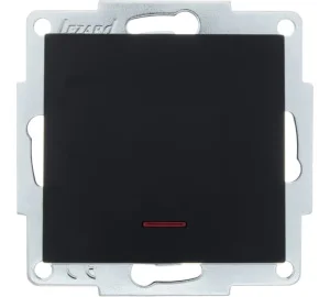 Выключатель 1-кл OSEN с подсветкой чёрный бархат Lezard 743-4288-111