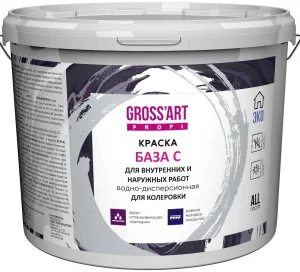 Краска универсальная "Gross'art" PROFI 11кг, черный цвет RAL 9005 *1/44