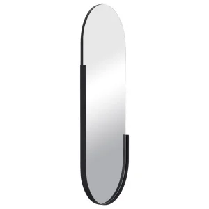 Зеркало интерьерное настенное в овальном корпусе из металла 110х45см чёрный 11045-Zm1 *1