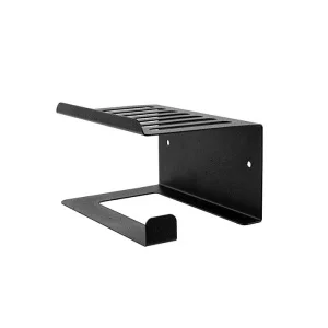 Держатель для туалетной бумаги с полкой металл 16х10х7,5см Verda Line Б3087 черный