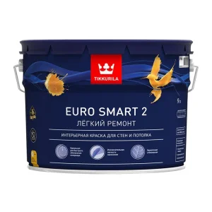 Краска интерьерная Tikkurila Euro Smart 2 VVA глубокоматовая 9л