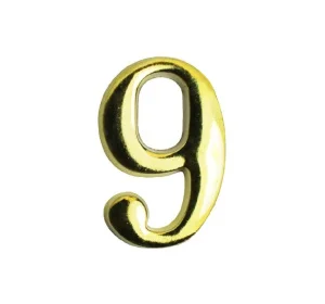 Цифра дверная АЛЛЮР "9" на клеевой основе  золото 5083 *1