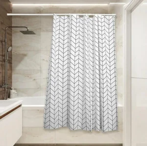 Штора для ванной полиэстер 180x180см елочка Сантис PV-132