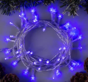 Гирлянда «Нить» 5 м IP20 прозрачная нить 50 LED свечение синее 8 режимов 220 В 3556758 *1