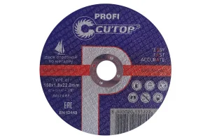 Диск отрезной по металлу и нерж. стали 150х1,8х22,2мм прямой A 46 T 4 BF Т41 Cutop Profi 39991т  *1