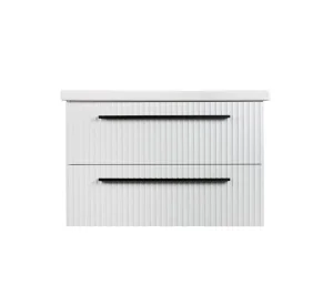 Тумба подвесная AGATA Суматра 80 АТ80-958 Белый матовый, 2 ящика с раковиной Como 80