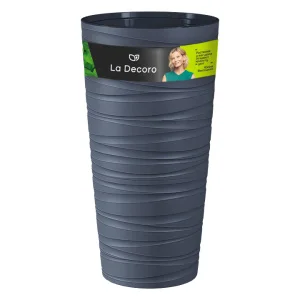 Кашпо д/цветов пласт. "Модерн максимум" 15л, h-610 антрацит КШ-9532 (La Decoro) *1