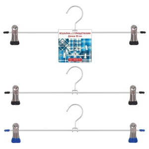 Вешалка мет с 2-мя прищ L 35 см 2 цв
