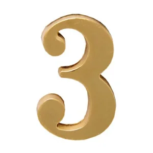 Цифра дверная АЛЛЮР "3" на клеевой основе,  золото