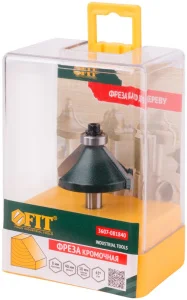 Фреза кромочная конусная с нижним подшипником хвостовик-8мм, D-40мм, H-18мм, L-62,8мм, В-13,5мм, А-4