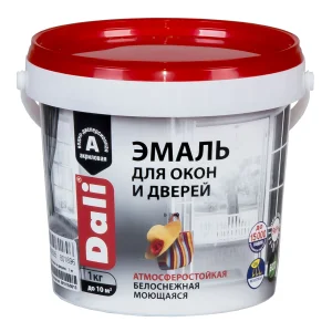 Эмаль для окон и дверей DALI полуматовая белый 1л