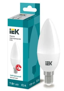 Лампа светодиодная ECO C35 7Вт свеча 4000К E14 230В IEK LLE-C35-7-230-40-E14