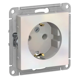 Механизм розетки 1-м СП AtlasDesign 16А с заземл. жемчуг SchE ATN000443