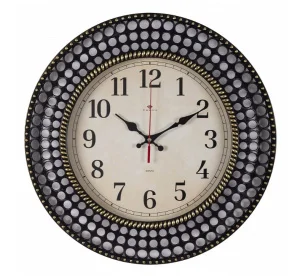 Часы настенные "Классика" d=40см корпус чёрный с золотом Рубин 4027-001 *1