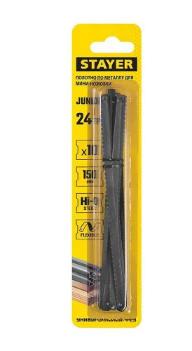 Полотно для ножовки универсальное 150мм 24 TPI 10шт STAYER Junior 1565-S10  1