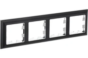 Рамка 4-м "Brite" РУ-4-Бр хром/черный IEK BR-M42-12-2-K23