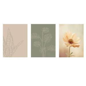 Набор постеров настенных "Нежность" 3шт бежевый Д300 В400 Sof-06 *1