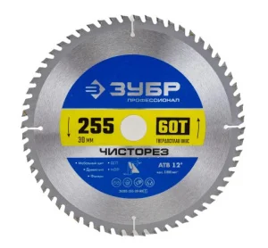 Диск пильный по дереву 255x30 мм 60 зубьев Профессионал ЗУБР Чисторез 36905-255-30-60_z01 *1