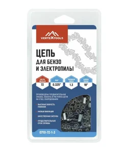 Цепь для бензо и электропилы 0.325" 72-1.3 Vertextools 0710-72-1-3