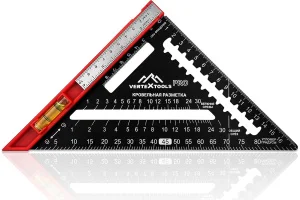 Угольник Profi 7 в 1 многофункциональный Inox+Abs толщина 1,9мм VertexTools 3046-1 *1