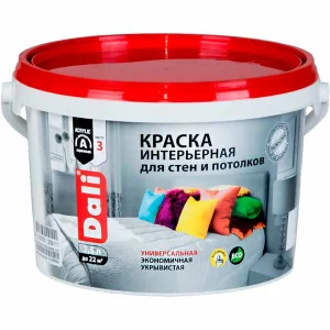 Краска ВД интерьерная для стен и потолков база С 2,5л ДАЛИ