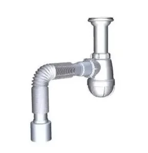 Сифон бутылочный 1 1/2х40 с гофрой 40х50 литой выпуск B0510 (Aquant) *1