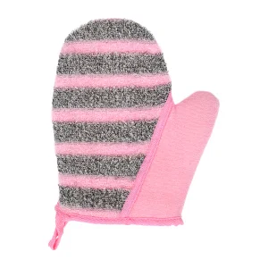 Мочалка "Женская" варежка, 18х22 см, двусторонняя, серо-розовая, medium/soft "Банные штучки" 41463 *
