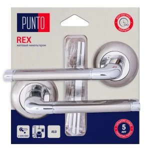 Ручка дверная PUNTO LM/A R.TL54.REX/HD SN/CP-3 матовый никель/хром