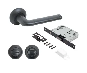 Ручка дверная АЛЛЮР АРТ ПОЛО BL+L7050S BL+BK-R1 BL(15150/S7050) с защелкой с фиксатором матовый черный