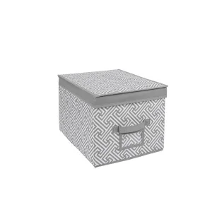 Короб для хранения "Орнамент", Д400 Ш300 В250, серый *1