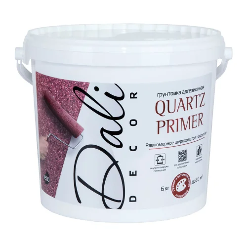 Грунтовка DALI-DECOR Quartz Primer адгезионная акриловая белая, 6кг