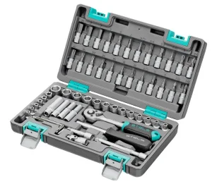 Набор инструментов 57 предм. 1/4", CrV, пласт. кейс Stels 14101 *1