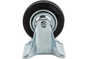 Колесо промышл. неповорот. стал.ободс  резин шиной и роликоподшип., площадка, D100  - накл. Tech Kre