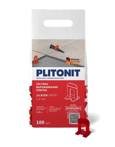 Система выравнивания плитки - Зажим SVP-PROFI 1,4мм (упак 100шт) Н008263 PLITONIT  1