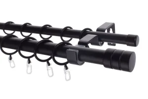 Карниз металлический Лайт  Цилиндр Ø25/19мм, 3,0м, ЧЕРНЫЙ МАТОВЫЙ *1