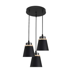 Подвесная люстра 30136/3BK BK+WD (ЭкономСвет) *1