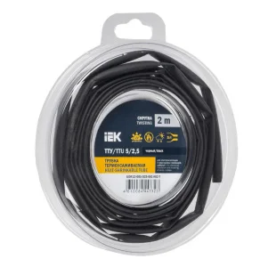 Трубка термоусадочная ТТУ нг-LS 5/2.5 черная (упак 2м) UDR12-005-D25-002-K02-T IEK