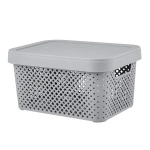 Корзина для хранения с крышкой Plast Team Stockholm 5л серый шторм PT500601025