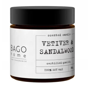 Свеча ароматическая в стекле 88гр Ветивер и сандал BHP0241 BAGO home *1