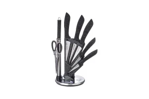 Набор Ножей Agness С Ножницами И Мусатом На Пластиковой Подставке, 8 Предметов