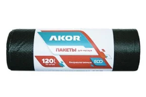 Мешки д/мусора 120л Био 10шт. черные арт 201-005 *1/50
