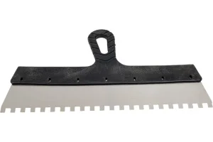 STAYER  PROFlat, 350 мм, зуб 8 х 8 мм, пластиковая ручка, зубчатый, нержавеющий фасадный шпатель, Pr