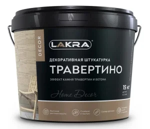 Декоративная штукатурка с эффектом травертина ЛАКРА ДЕКОР Травертино 15кг 9592913
