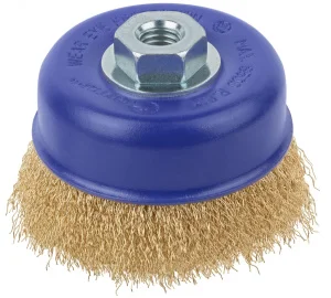 Щетка для УШМ М14 0,3х100мм латун. витая проволока, чашка, блистер Cutop Profi 82-895 *1