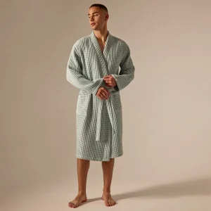 Халат вафельный мужской SL HOME: Boho "Аззура" размер S мятный 100% хлопок, 280 г/м2 10087813 *1