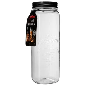 Банка Квадратная С Тиснением Love Kitchen 2,2Л (Черный)