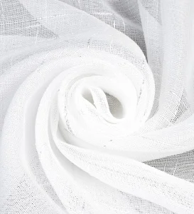 Тюль Лён 500*260 белый с серебром ГП