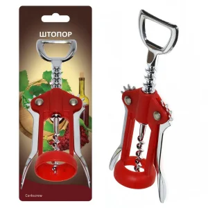 Штопор красный (пласт/мет) упак