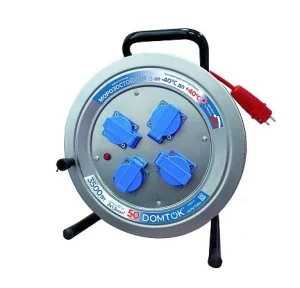 Удлинитель на метал. катушке 4х50м с/зазем. 16А IP44 3.5кВт КГ 3х1.5 с защ. крышкой АРКТИК 2587 (Domtok) *1