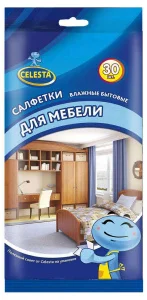 Celesta Хозяйственные влажные салфетки для мебели, 30шт